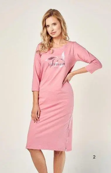 Taro, dámská noční košile 2996-Olympia, 3/4 rukáv, růžová, vel. XL
