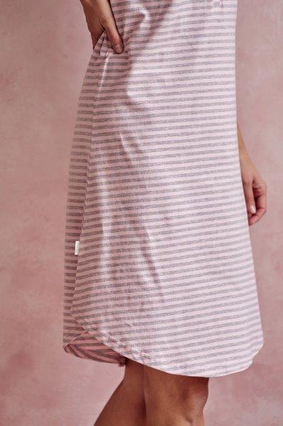 Taro, dámská noční košile 3125-Frankie, krátký rukáv, růžovo-šedá, vel. L