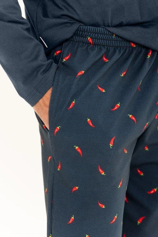 Taro, pánské pyžamo 3313-Eric, dlouhý rukáv, tmavě modrá, vel. XL