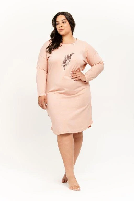 Dámská noční košile 3290-Jane, dlouhý rukáv, vel. XXL, 3XL