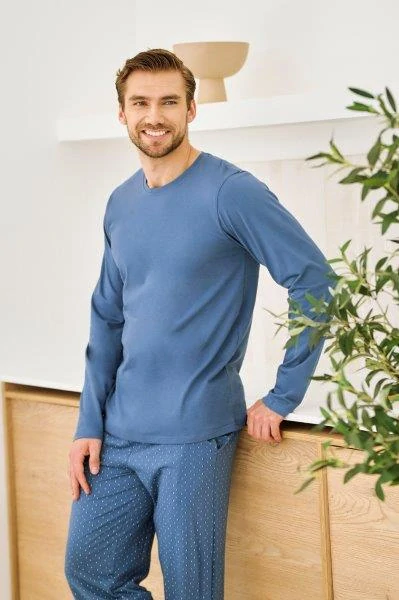 Taro, pánské pyžamo 3474-Lorenzo, dlouhý rukáv, tmavě modrá, vel. L