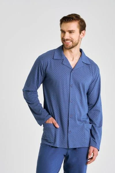 Taro, pánské propínací pyžamo 3483-Derek, modrá, vel. L