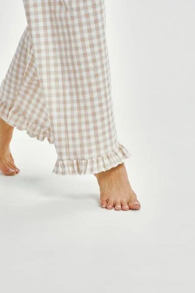 Dámské pyžamo 3438-Vera, dlouhý rukáv, béžová, vel. S, M, L, XL