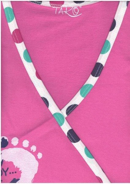 Taro, mateřská noční košile 113-Asia, dlouhý rukáv, růžová s výšivkou, vel. L