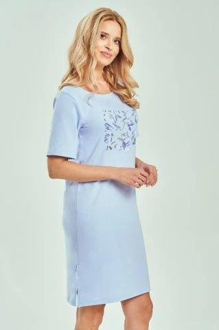 Taro, dámská noční košile 3554-Valentina, krátký rukáv, modrá, vel. M