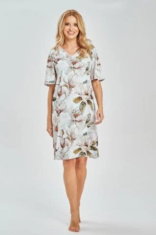 Taro, dámská noční košile 3534-Afrodyta, krátký rukáv, bílá, vel. L