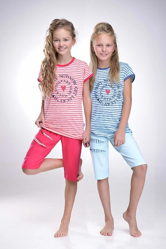 Taro, dívčí pyžamo 1076/1-Amelia, krátký rukáv, šedá, vel. 146