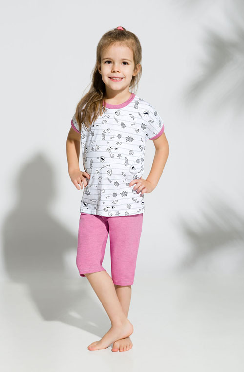 Taro, dětské pyžamo 2202-Amelia, krátký rukáv, světle zelená, vel. 104