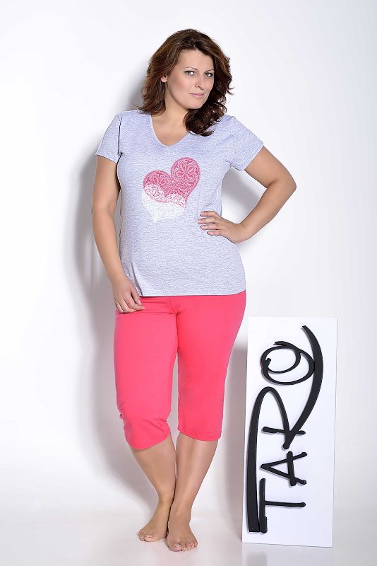 Taro, dámské pyžamo 159-Sylwia, krátký rukáv, okrová, vel. XXL