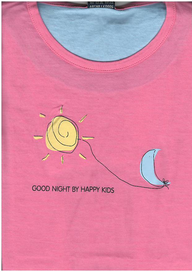 Dívčí noční košile LKD-005, krátký rukáv, růžová, vel. 128