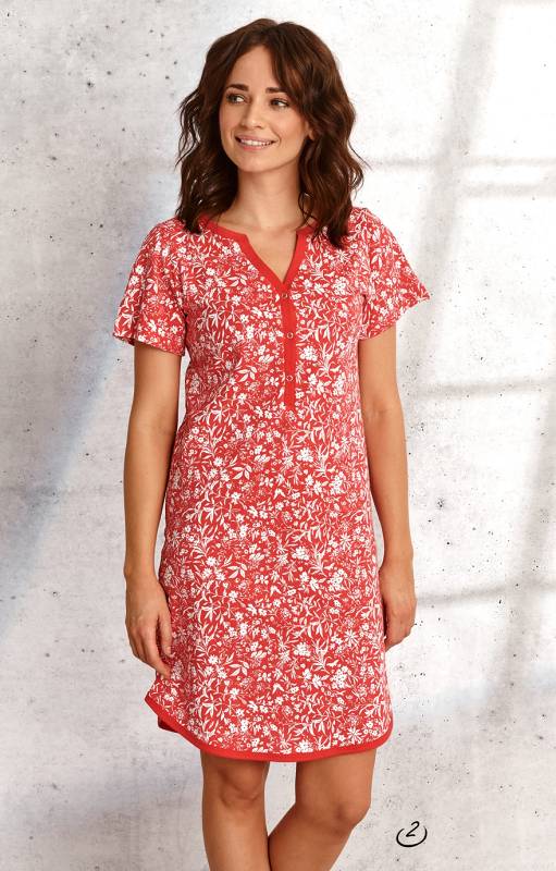 Taro, dámská noční košile 2294- Nika, krátký rukáv, tmavě modrá, vel. L