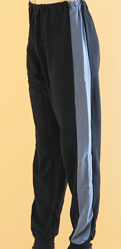 Tepláky 28703, tmavě modrá s černým lampasem, vel. 152