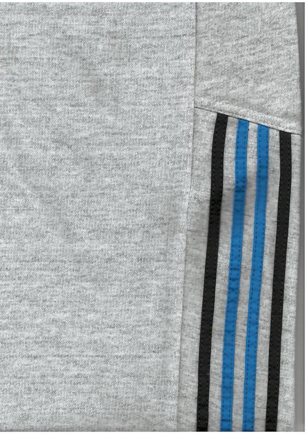 Tepláky 181703/B - melír, lampas s modrým proužkem, vel. 146