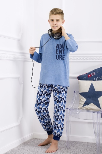 Taro, chlapecké pyžamo 1176-Gniewosz, dlouhý rukáv, šedá, vel. 152