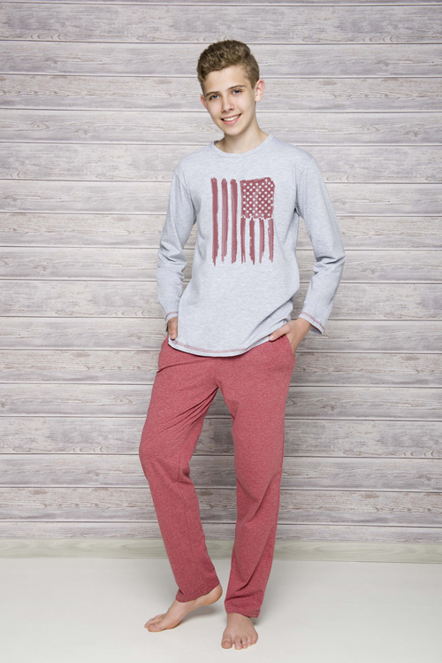 Taro, chlapecké pyžamo 1175-Karol, dlouhý rukáv, světle modrá, vel. 158