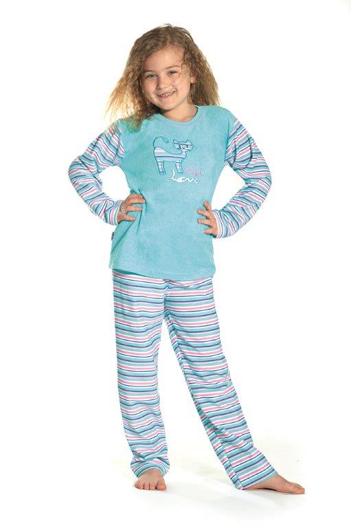 Dívčí froté pyžamo 030-1/H, vel. 122, 128, 134, 140