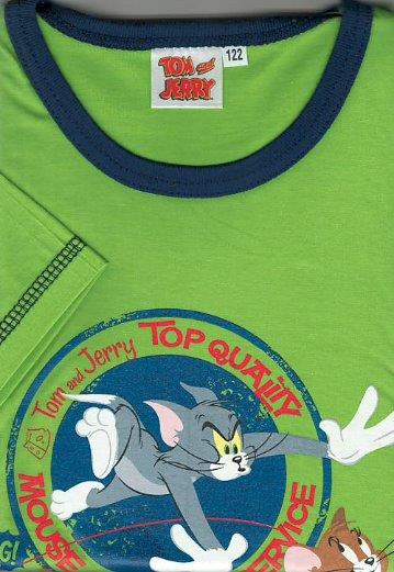 Taro, dětské pyžamo 568-T&J, krátký rukáv, béžová+zelené kalhoty, vel. 116