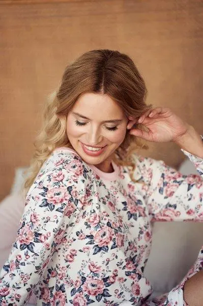 Taro, dámská noční košile 2999-Gardenia, dlouhý rukáv, smetanová, vel. S