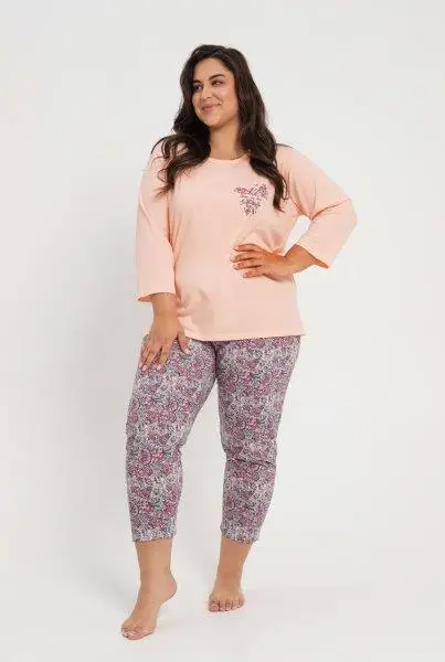 Dámské pyžamo 3017-Melisa, dlouhý rukáv, vel. 4XL, 5XL, 6XL