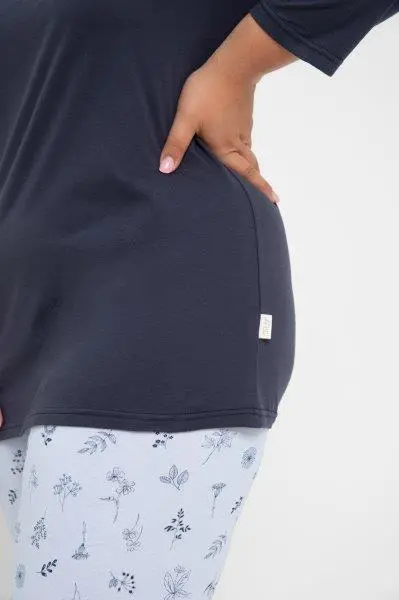 Taro, dámské pyžamo 3012-Magnolia, dlouhý rukáv, modrá, vel. 3XL