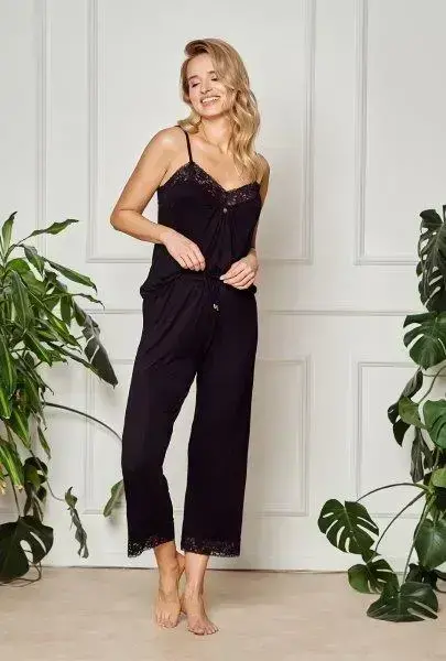 Taro, dámské pyžamo na ramínka 3100-Mercy, černá, vel. L