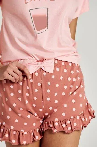 Taro, dámské pyžamo 3126-Frakie, krátký rukáv, růžová, vel. M