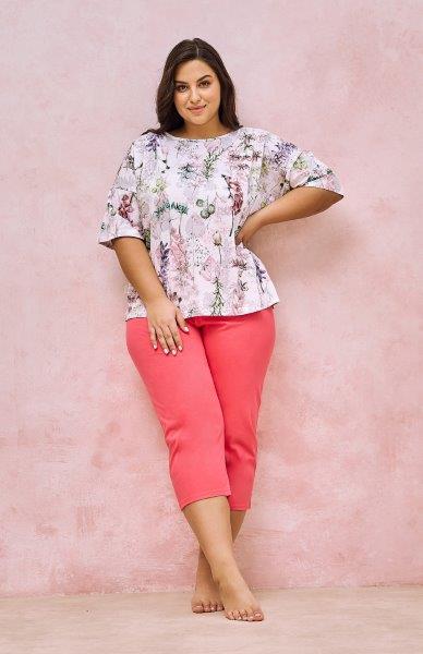 Dámské pyžamo 3157-Olive, krátký rukáv, vel. 6XL