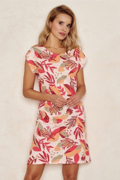 Taro, dámská noční košile 3114-Tessa, krátký rukáv, oranžová, vel. M 