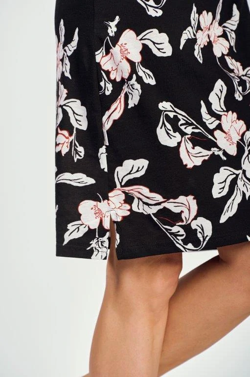 Taro, dámská noční košile 3233-Charlotte, 3/4 rukáv, černá, vel. L