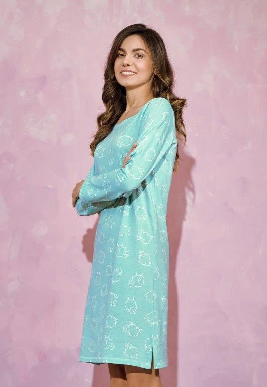 Taro, dámská noční košile 3218-Abi, tyrkysová, vel. L