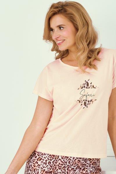 Taro, dámské pyžamo 3320-Chrissy, krátký rukáv, béžová, vel. M