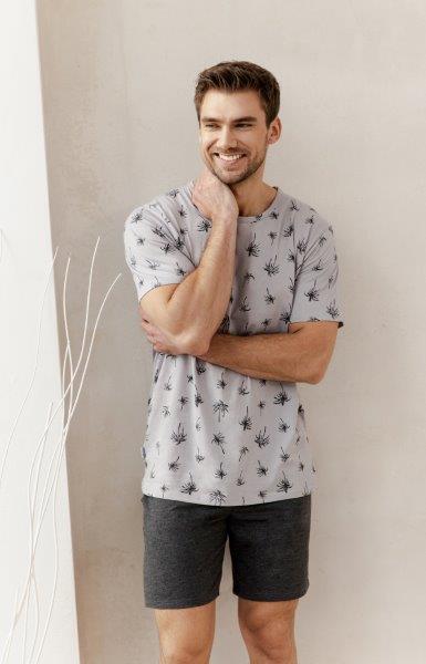 Taro, pánské pyžamo 3191-Archie, krátký rukáv, béžová, vel. XL