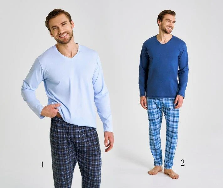 Taro, pánské pyžamo 3475-Mark, dlouhý rukáv, tmavě modrá, vel. L