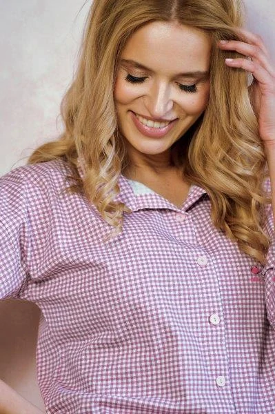 Taro, dámské propínací pyžamo 3435-Jolie, dlouhý rukáv, vel. M