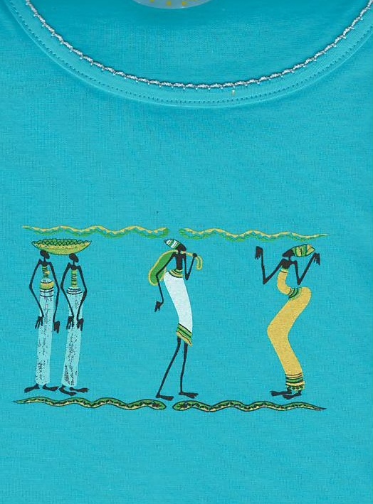 Taro, dámská noční košile 283-Cesia, dlouhý rukáv, modrá s motivem slůňat, vel. M