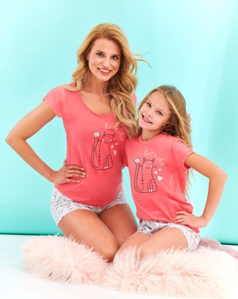 Taro, dětské pyžamo 2200/2-Hania, krátký rukáv, světle růžová, vel. 110