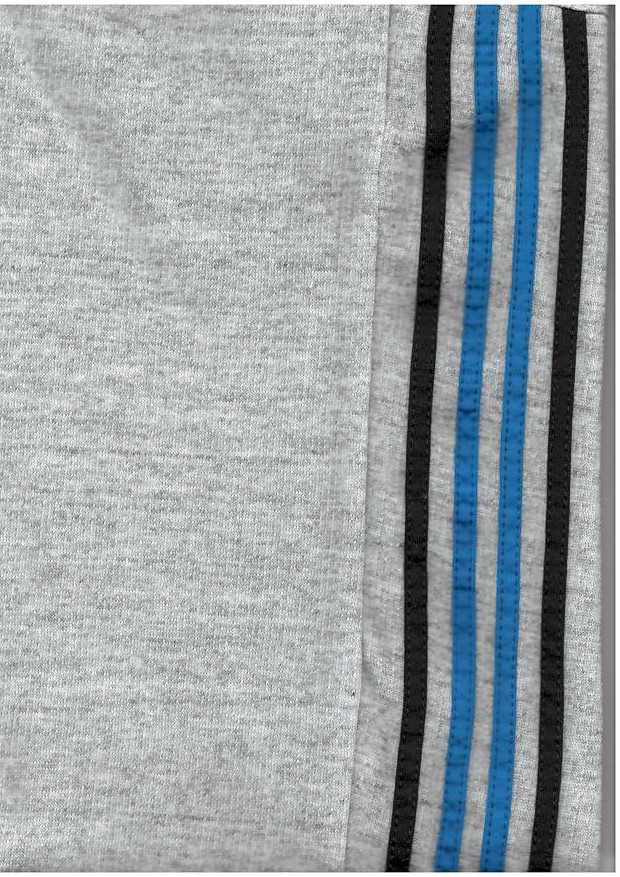 Tepláky 181703/B - melír, lampas s modrým proužkem, vel. 146