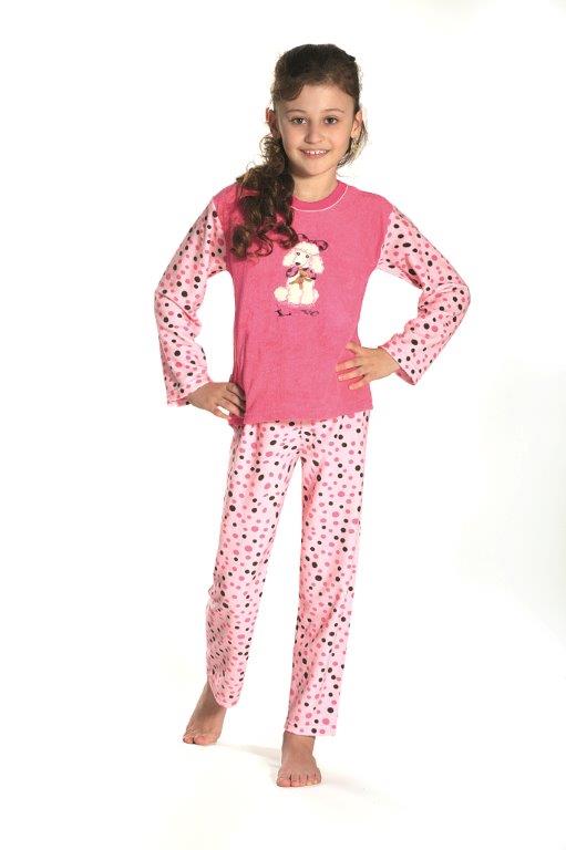 Dívčí froté pyžamo 030-1/H, vel. 122, 128, 134, 140