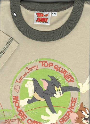 Taro, dětské pyžamo 568-T&J, krátký rukáv, béžová+zelené kalhoty, vel. 116