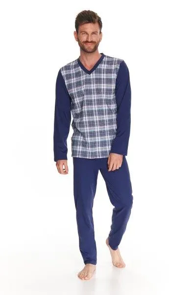 Pánské pyžamo 2634-Victor, dlouhý rukáv, vel. 4XL, 5XL, 6XL