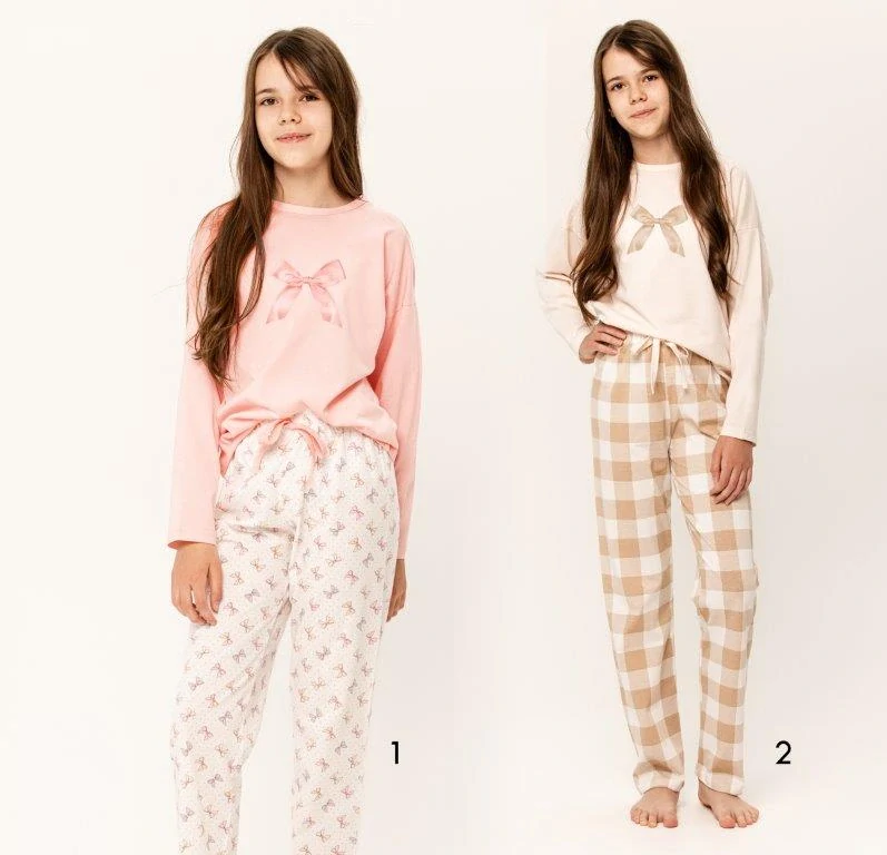 Dívčí pyžamo 3286-Riley, dlouhý rukáv, růžová, vel. 158 