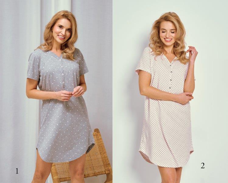 Taro, dámská noční košile 3326-Meg, krátký rukáv, bílá, vel. L