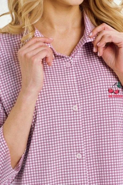 Taro, dámská propínací noční košile 3436-Jolie, dlouhý rukáv, vel. M