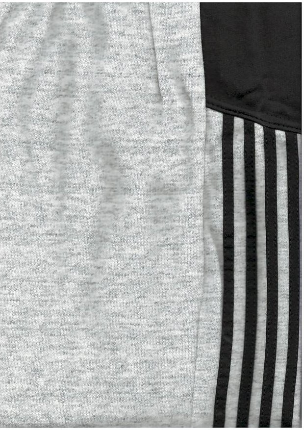 Tepláky 181703/B - melír, lampas s modrým proužkem, vel. 146