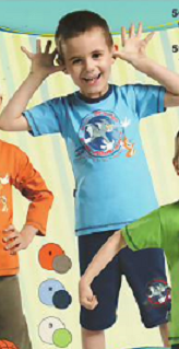 Taro, dětské pyžamo 568-T&J, krátký rukáv, béžová+zelené kalhoty, vel. 116