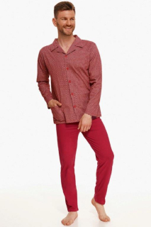 Taro, pánské propínací pyžamo 2636-Richard, cihlová, vel. 3XL