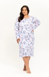 Dámská noční košile 3261-Ginny, dlouhý rukáv, vel. XXL, 3XL