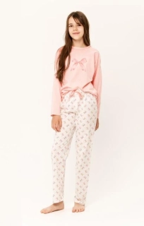 Dívčí pyžamo 3286-Riley, dlouhý rukáv, růžová, vel. 158 