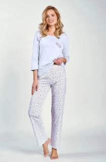 Dámské pyžamo 3240-Ariella, dlouhý rukáv, světle modrá, vel. S, M, L, XL