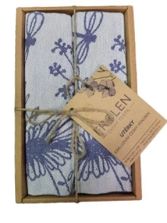 Utěrka Luční kvítí - 2 ks v eko balení, modrá